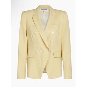 New Veronica Beard Miller Dickey Linen-Blend Jacket In Chamomile Size 14 $698